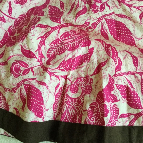 Old Navy Y2K Floral Midi Trumpet Skirt Cotton Pink Brown - Sz 6 - Picture 3 of 8